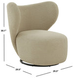 Safavieh Sascha Swivel Accent Chair Taupe Wood / Fabric / Foam / Metal SFV5104A