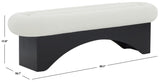 Safavieh Carsen Boucle And Wood Bench Ivory / Black SFV5111A