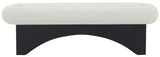 Safavieh Carsen Boucle And Wood Bench Ivory / Black SFV5111A