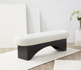 Safavieh Carsen Boucle And Wood Bench Ivory / Black SFV5111A