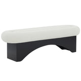 Safavieh Carsen Boucle And Wood Bench Ivory / Black SFV5111A