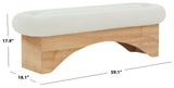 Safavieh Carsen Boucle And Wood Bench Ivory / Natural SFV5111B