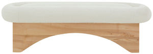 Safavieh Carsen Boucle And Wood Bench Ivory / Natural SFV5111B