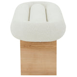 Safavieh Carsen Boucle And Wood Bench Ivory / Natural SFV5111B