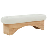 Safavieh Carsen Boucle And Wood Bench Ivory / Natural SFV5111B