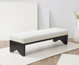 Safavieh Sharyn Boucle & Wood Bench Ivory / Black SFV5113B