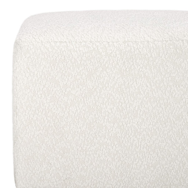 Safavieh Tylie Boucle & Wood Bench Ivory / Natural 60.2 IN W x 18.1 IN D x 17.3 IN H