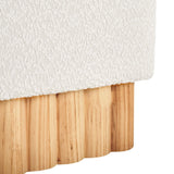 Safavieh Tylie Boucle & Wood Bench Ivory / Natural 60.2 IN W x 18.1 IN D x 17.3 IN H