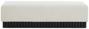 Safavieh Tylie Boucle & Wood Bench Ivory / Black SFV5114B