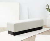 Safavieh Tylie Boucle & Wood Bench Ivory / Black SFV5114B