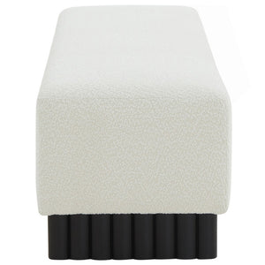 Safavieh Tylie Boucle & Wood Bench Ivory / Black SFV5114B