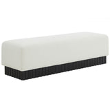 Safavieh Tylie Boucle & Wood Bench Ivory / Black SFV5114B