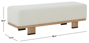 Safavieh Abrianna Wood Base Bench Ivory / Natural SFV5115A
