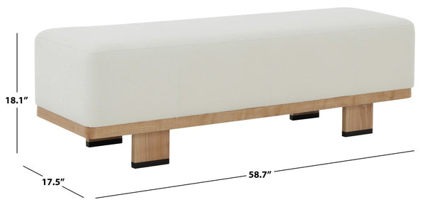 Safavieh Abrianna Wood Base Bench Ivory / Natural SFV5115A