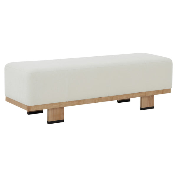 Safavieh Abrianna Wood Base Bench Ivory / Natural SFV5115A