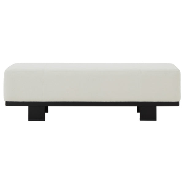 Safavieh Abrianna Wood Base Bench Ivory / Black SFV5115B
