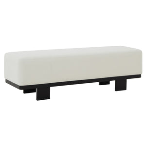 Safavieh Abrianna Wood Base Bench Ivory / Black SFV5115B