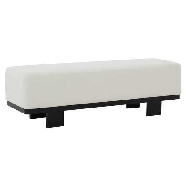 Safavieh Abrianna Wood Base Bench Ivory / Black SFV5115B