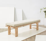 Safavieh Bartolili Wood & Cushion Bench Beige / Natural SFV5116A