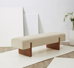 Safavieh Kandiss Linen Bench Beige / Brown SFV5117A