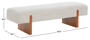 Kandiss Chenille Bench With Solid Wood Base, Plush High-Density Foam Seating For Entryway Decor