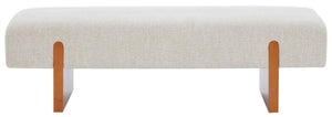 Kandiss Chenille Bench With Solid Wood Base, Plush High-Density Foam Seating For Entryway Decor