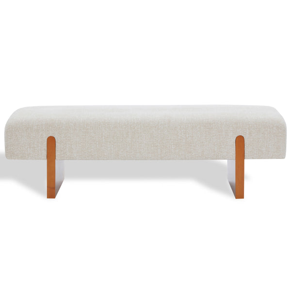 Kandiss Chenille Bench With Solid Wood Base, Plush High-Density Foam Seating For Entryway Decor
