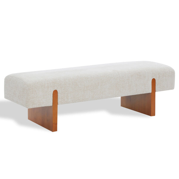 Kandiss Chenille Bench With Solid Wood Base, Plush High-Density Foam Seating For Entryway Decor