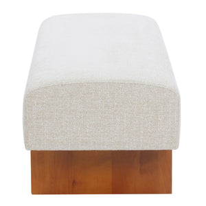 Kandiss Chenille Bench With Solid Wood Base, Plush High-Density Foam Seating For Entryway Decor