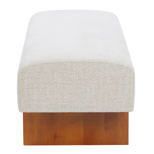 Kandiss Chenille Bench With Solid Wood Base, Plush High-Density Foam Seating For Entryway Decor
