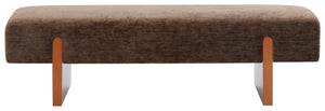 Kandiss Chenille Bench With Solid Wood Base, Plush High-Density Foam Seating For Entryway Decor