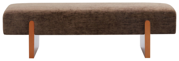 Kandiss Chenille Bench With Solid Wood Base, Plush High-Density Foam Seating For Entryway Decor