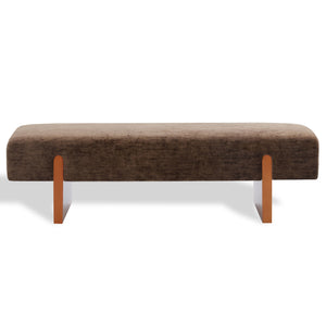 Kandiss Chenille Bench With Solid Wood Base, Plush High-Density Foam Seating For Entryway Decor