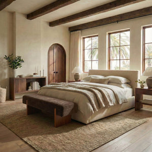 Kandiss Chenille Bench With Solid Wood Base, Plush High-Density Foam Seating For Entryway Decor