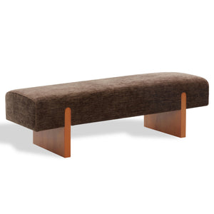Kandiss Chenille Bench With Solid Wood Base, Plush High-Density Foam Seating For Entryway Decor