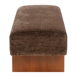 Kandiss Chenille Bench With Solid Wood Base, Plush High-Density Foam Seating For Entryway Decor