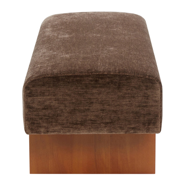 Kandiss Chenille Bench With Solid Wood Base, Plush High-Density Foam Seating For Entryway Decor