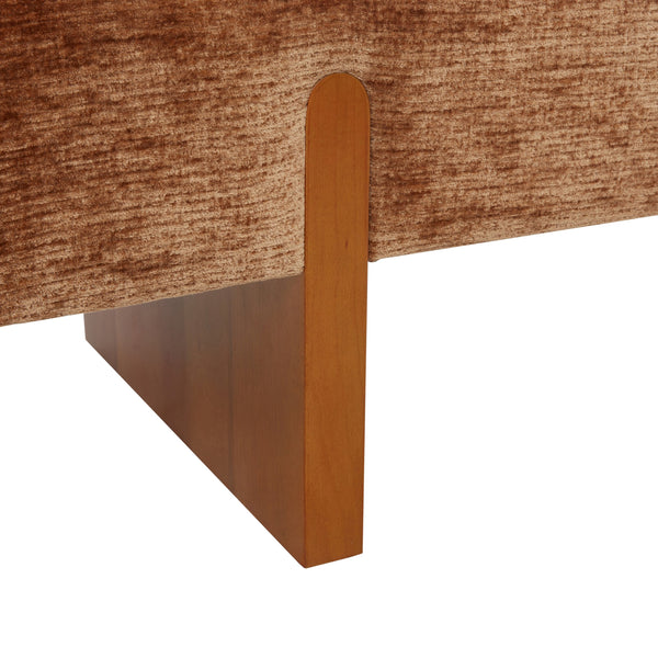 Kandiss Chenille Bench With Solid Wood Base, Plush High-Density Foam Seating For Entryway Decor