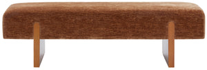 Kandiss Chenille Bench With Solid Wood Base, Plush High-Density Foam Seating For Entryway Decor