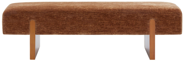 Kandiss Chenille Bench With Solid Wood Base, Plush High-Density Foam Seating For Entryway Decor