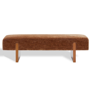Kandiss Chenille Bench With Solid Wood Base, Plush High-Density Foam Seating For Entryway Decor