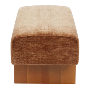 Kandiss Chenille Bench With Solid Wood Base, Plush High-Density Foam Seating For Entryway Decor
