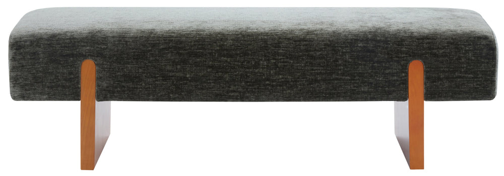 Kandiss Chenille Bench With Solid Wood Base, Plush High-Density Foam Seating For Entryway Decor