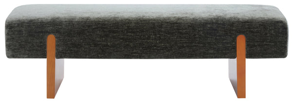 Kandiss Chenille Bench With Solid Wood Base, Plush High-Density Foam Seating For Entryway Decor