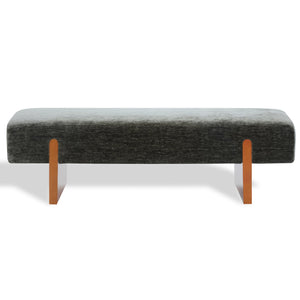 Kandiss Chenille Bench With Solid Wood Base, Plush High-Density Foam Seating For Entryway Decor