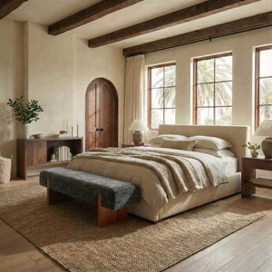 Kandiss Chenille Bench With Solid Wood Base, Plush High-Density Foam Seating For Entryway Decor