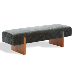 Kandiss Chenille Bench With Solid Wood Base, Plush High-Density Foam Seating For Entryway Decor