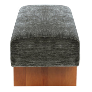 Kandiss Chenille Bench With Solid Wood Base, Plush High-Density Foam Seating For Entryway Decor