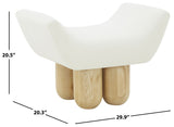 Safavieh Giancarlo Upholstered Ottoman Ivory / Natural SFV5120A