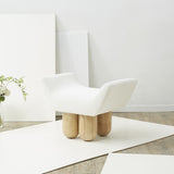 Safavieh Giancarlo Upholstered Ottoman Ivory / Natural SFV5120A